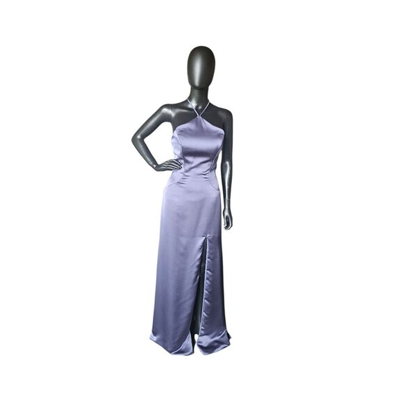 Mori Lee Dresses & Skirts - Dusk (Blue) Silky Satin Halter Haxi Bridesmaid Dress - Mori Lee